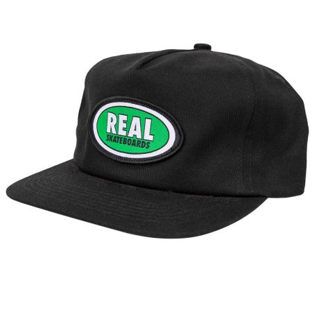 Real Oval Snapback Cap - Black/ Green