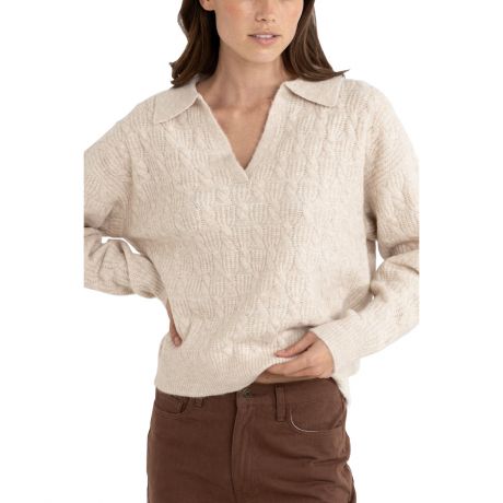 Rhythm Wms Lexie V-Neck Collared Jumper