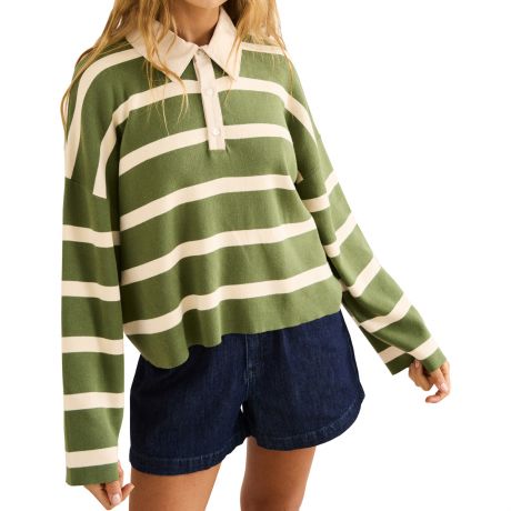 Rhythm Wm Rugby Polo Knit Sweater