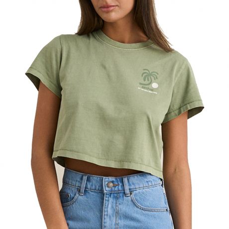 Rhythm W Island Crop Crew Tee