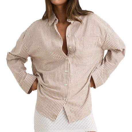 Rhythm W Valley Stripe Oversized Shirt