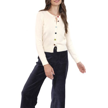 Sadie&Sage Mochi Heart Button Sweater Cardigan