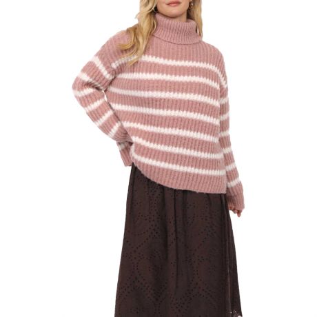 Sadie&Sage Aki Turtle Neck Striped Sweater