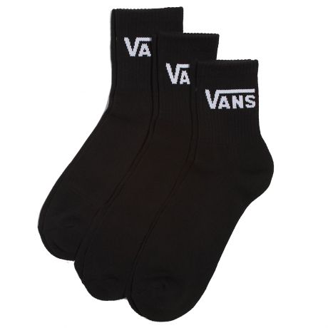 Vans Wms Classic Half Crew 3 Pack Socks [6.5-10] - Black