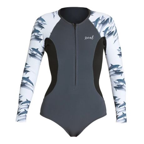 Xcel Wms 1.5MM Water Inspired Axis Long Sleeve Front Zip Springsuit 